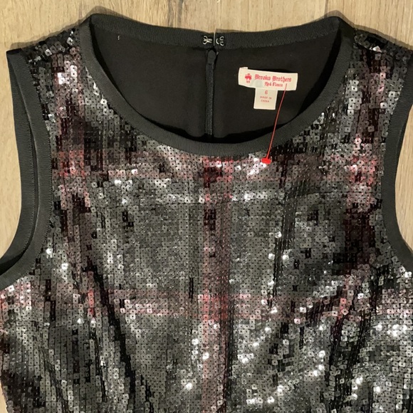 Brooks Brothers the Red Fleece Sequined Plaid Dress - Picture 4 of 6